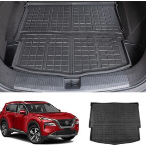 powoq Trunk Mat Compatible with 2021-2024 Nissan Rogue Cargo Liner No Sport Model Cargo Mat Replacement for 2021 2022 2023 2024 Nissan Rogue Accessories (Fit 2021-2024 Nissan Rogue,Rear Trunk Mat)