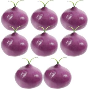 8pcs Artificial Onion Model Lifelike Fake Onion Simulation Foods Vegetable Ornament for Foods Display Decoration Photography Props