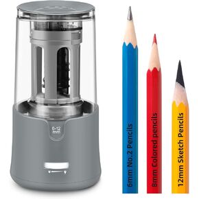 Electric Pencil Sharpener, Super Sharp Pencil Sharpener for Colored Pencils, Auto Stop, Fast Sharpen Pencil Sharpener Plug in for 6-12mm No.2/Colored/Sketch Pencils, for School, Office (Blue)