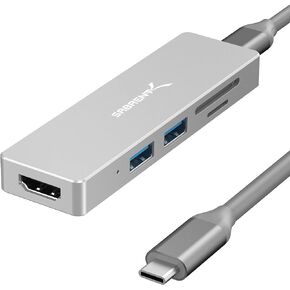 SABRENT USB C Hub,9 in 1 to HDMI 2.0 4K 30Hz Adapter with 1 Gbps RJ45 Ethernet,Pd Type C Pass Through Charging Port, SD/MicroSD, 2 USB 3.1 Ports, Laptop Docking Station MacBook(HB-UHPN)