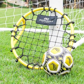 PodiuMax Handheld Soccer Rebounder, Bounce Back Training, Lightweight and Sturdy, for Goalkeeper Training, First Touch, Volley and Passing Practice, Portable with Carrying Bag