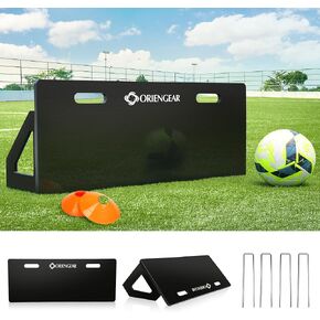 معدات تدريب كرة القدم على شكل لوح كرة القدم، مدرب كرة قدم محمول قابل للطي على الحائط، مناسب للتمرين على الكرة الطائرة والتمرير والرماية، أسود، مع 10 مخاريط in Kuwait