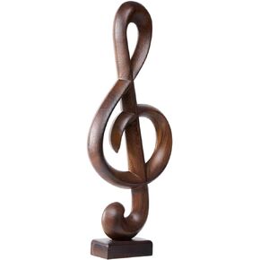 Handicraftviet Wooden Music Note Sculpture for Home Decoration and Music Lovers, Handmade Music Note Figurine Great Gifts for Music Lovers (Music Heart, Black)