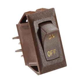 RV Designer S265, Rocker Switch, 10 Amp, On / Off, SPST, White w/ Gold Text, DC Electrical