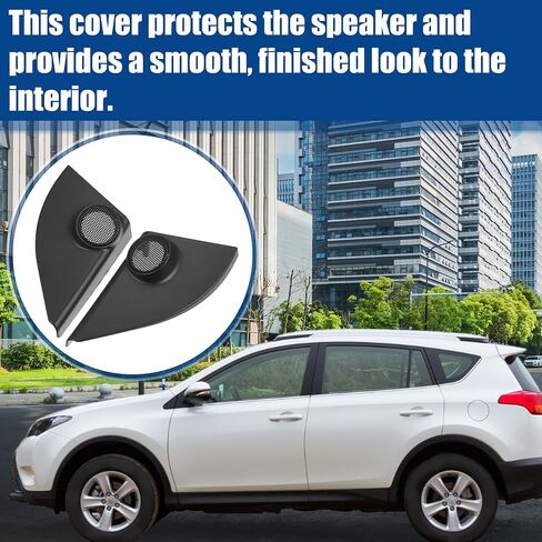 ACROPIX Car Door Tweeter Speaker Panel Cover Trim Fit for Toyota RAV4 2013 2014 2015 2016 2017 2018 - Pack of 2 Black in Saudi Arabia