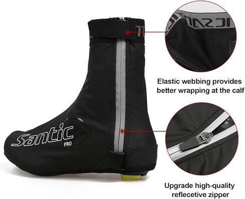 Santic أغطية أحذية ركوب الدراجات للرجال أحذية ركوب الدراجات مقاومة للرياح الحرارية على الطرق للدراجات غطاء أحذية حامي دافئ من الصوف بالداخل أو ليس كما يحلو لك in Kuwait