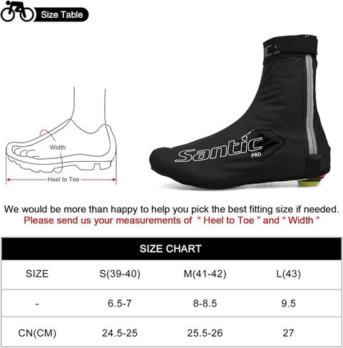 Santic أغطية أحذية ركوب الدراجات للرجال أحذية ركوب الدراجات مقاومة للرياح الحرارية على الطرق للدراجات غطاء أحذية حامي دافئ من الصوف بالداخل أو ليس كما يحلو لك in Kuwait