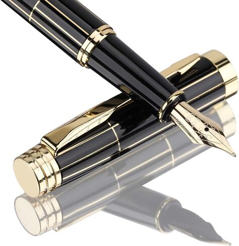 Luxury Fountain Pen,Fine Nib, Exquisite Pen Gift Set for Men&Women-Includes 10 Ink Cartridges&Ink Converter- Nice Pens - Blue in Saudi Arabia