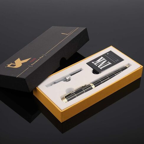 Luxury Fountain Pen,Fine Nib, Exquisite Pen Gift Set for Men&Women-Includes 10 Ink Cartridges&Ink Converter- Nice Pens - Blue in Saudi Arabia
