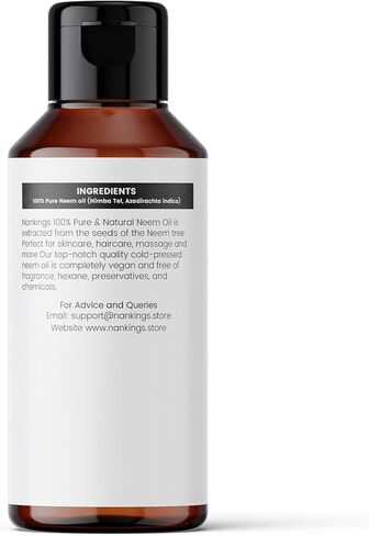 Nankings® Cold Pressed Neem Oil 4 fl oz - (118 ml) 100% Pure and Natural for | Hair | Scalp | Face | Skin |Nail | Cuticle And Garden. (Azadirachta Indica) in Saudi Arabia