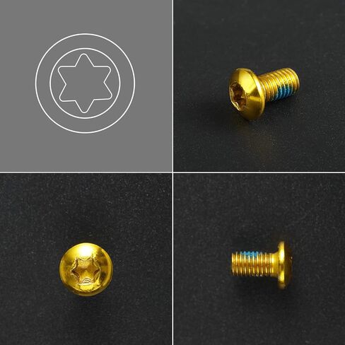 12 قطعة من مسامير فرامل قرص الدراجة M5x10mm مسامير الدوار MTB مسامير دوار الدراجة السوداء مع 1 قطعة T25 مفتاح توركس L لدراجة الطريق والدراجة الجبلية in Kuwait