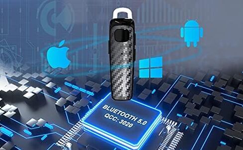 سماعة رأس بلوتوث، سماعة أذن بلوتوث CVC8.0 بدون استخدام اليدين، سماعة أذن واحدة لاسلكية بخاصية إلغاء الضوضاء لمدة 16 ساعة للتحدث أثناء القيادة في المكتب، متوافقة مع هواتف iPhone وAndroid Samsung المحمولة in Kuwait