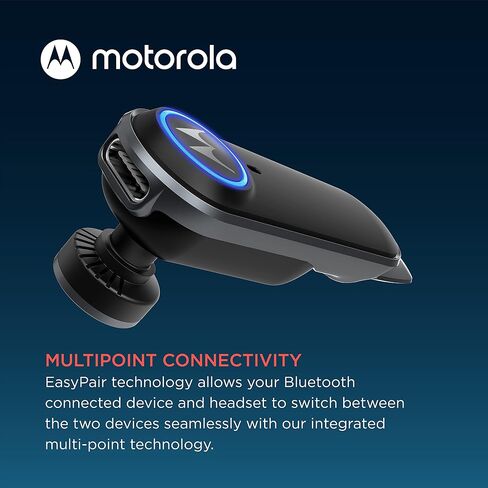 Motorola HK500+ Bluetooth Earpiece: Wireless Hands-Free Headset with Microphone, IPX4 Water Resistant, 7hr Battery Life, for Phone Calls, Compatible with iPhone and Cell Phones in Saudi Arabia