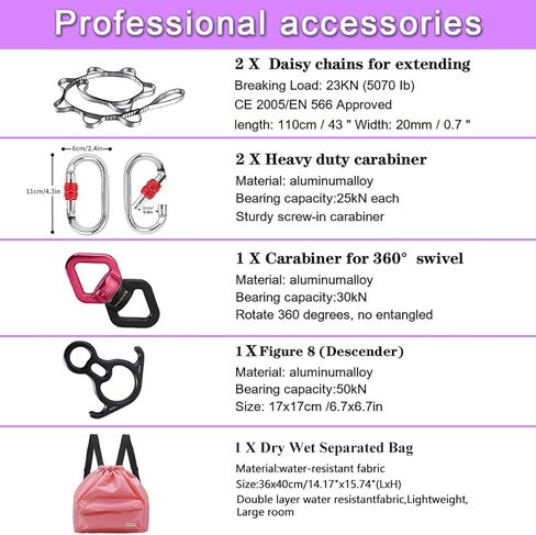 معدات الحرير الجوي بطول 10 أمتار - مجموعة أرجوحة اليوغا المتميزة، طقم أرجوحة اليوغا الجوية، طقم اليوغا للمبتدئين، معدات الرقص الجوي (الطول: 10 م × العرض: 2.8 م) in Kuwait