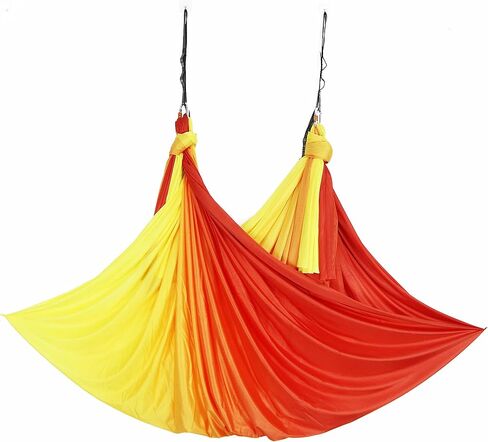 أرجوحة اليوغا الجوية، مجموعة أرجوحة اليوجا الحريرية البيلاتيس تتضمن سلسلة تسلق ديزي، مجموعة دليل الوضعية بطول 5.5 ياردة in Kuwait