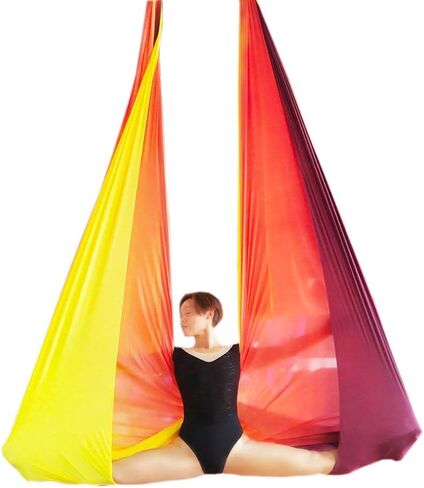 أرجوحة اليوغا الجوية، مجموعة أرجوحة اليوجا الحريرية البيلاتيس تتضمن سلسلة تسلق ديزي، مجموعة دليل الوضعية بطول 5.5 ياردة in Kuwait