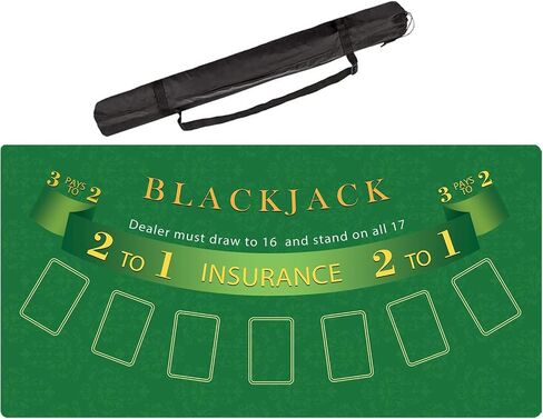 Poker Table Mat, 47x23.6 Inch Blackjack Table Non-Slip Rubber Poker Mat, Suitable for Poker Night, Parties, Home Entertainment (Blackjack, 47 Inch) in Saudi Arabia