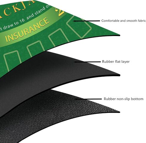 Poker Table Mat, 47x23.6 Inch Blackjack Table Non-Slip Rubber Poker Mat, Suitable for Poker Night, Parties, Home Entertainment (Blackjack, 47 Inch) in Saudi Arabia