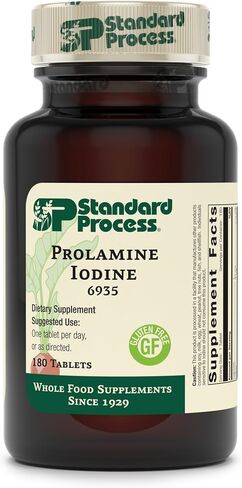Standard Process - Prolamine Iodine - Supports Healthy Iodine Levels, Healthy Thyroid Function, Calcium, Iodine, Gluten Free and Vegetarian - 180 Tablets in Saudi Arabia