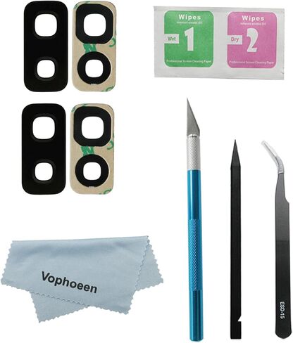 2PCS Original OEM Back Rear Camera Glass Replacement for Samsung Galaxy S9 Plus with Preinstalled Adhesive + Repair Tools Kit + Installation Manual in Kuwait