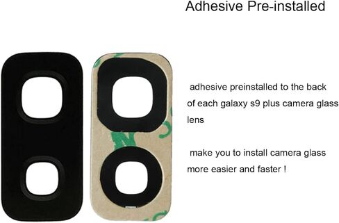 2PCS Original OEM Back Rear Camera Glass Replacement for Samsung Galaxy S9 Plus with Preinstalled Adhesive + Repair Tools Kit + Installation Manual in Kuwait