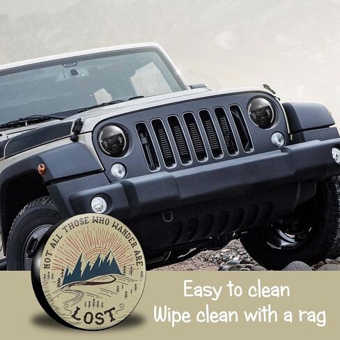 ليس كل أولئك الذين يتجولون ضائعين في غطاء الإطارات الاحتياطية للعربة، أغطية إطارات العجلات العالمية المقاومة للطقس لشاحنة Rv SUV Rv Strailer Truck Camper Travel Trailer 14" 15" 16" 17" in Kuwait