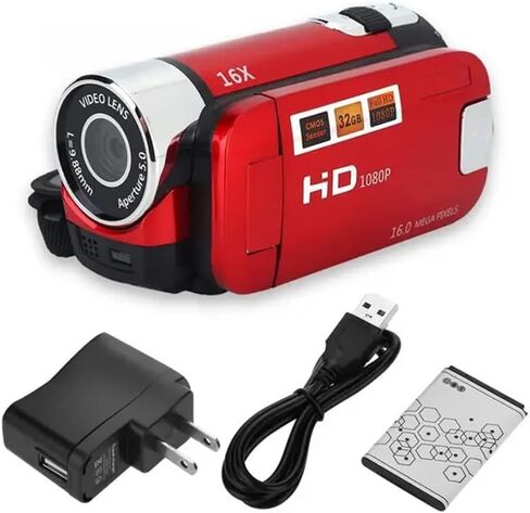 كاميرا فيديو 1080P Full HD 16MP DV كاميرا فيديو رقمية شاشة دوران 270 درجة 16X Shoot Zoom in Kuwait