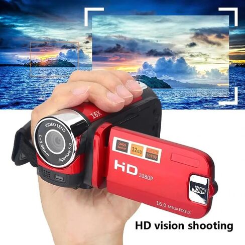 كاميرا فيديو 1080P Full HD 16MP DV كاميرا فيديو رقمية شاشة دوران 270 درجة 16X Shoot Zoom in Kuwait