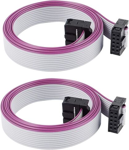 HLin 2 قطعة IDC موصل كابل الشريط المسطح، أنثى إلى أنثى، 2 صف، 10 دبابيس، 1 متر، 2.54 ملم in Kuwait