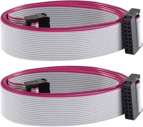 HLin 2Pcs 2.54mm Pitch 40Pin F/F IDC Connector Motherboard Flat Ribbon Cable 1M Length in Saudi Arabia