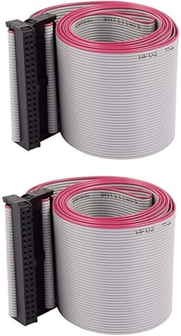 HLin 2Pcs 2.54mm Pitch 40Pin F/F IDC Connector Motherboard Flat Ribbon Cable 1M Length in Saudi Arabia