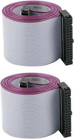 HLin 2Pcs 2.54mm Pitch 40Pin F/F IDC Connector Motherboard Flat Ribbon Cable 1M Length in Saudi Arabia