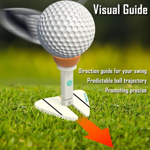 تي شيرتات الجولف - تيشيرتات الجولف من الجيل التالي مع ارتفاع قابل للتعديل ودليل مرئي متأرجح، تيشيرتات جولف بلاستيكية متينة للاستخدام المتعدد، ملحقات جولف للرجال (عبوة من 6 قطع) in Kuwait