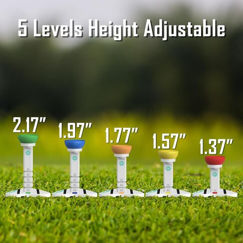 تي شيرتات الجولف - تيشيرتات الجولف من الجيل التالي مع ارتفاع قابل للتعديل ودليل مرئي متأرجح، تيشيرتات جولف بلاستيكية متينة للاستخدام المتعدد، ملحقات جولف للرجال (عبوة من 6 قطع) in Kuwait