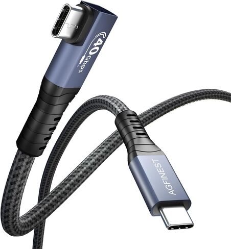 Certified USB4 Cable Right Angle (240W 40Gbps 8K@60Hz), Compatible with Thunderbolt 3 USB C Cord for MacBook, iPad Pro, iPhone 15, Monitor, Docking Station (3ft) in Saudi Arabia
