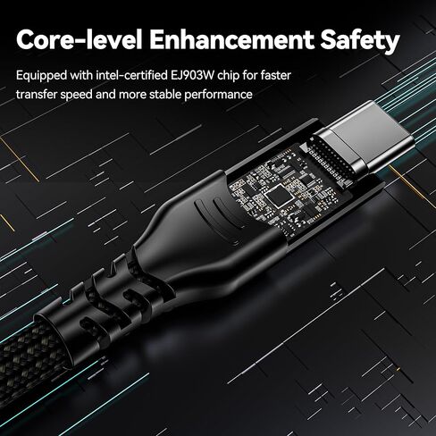Thunderbolt 4 Cable 6FT, Thunderbolt 4/3 Cable Supports 8K HD Display, 40Gbps Data Transfer, 100W Charging USB C Cable for iPhone 15Pro, MacBook Air, iPad Pro, Docking Station, Hub in Kuwait