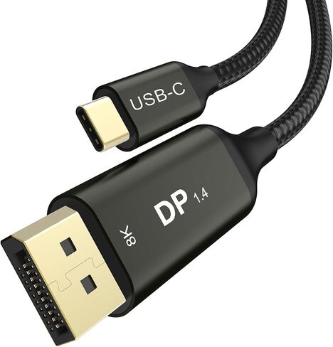 كابل USB C إلى DisplayPort 1.4 بطول 15FT - كابل Thunderbolt 4/3 إلى DP 1.4 متوافق مع MacBook Pro/Air وiPad Pro وiMac وOdyssey G9 - مثالي للألعاب والمكتب والمنزل in Kuwait