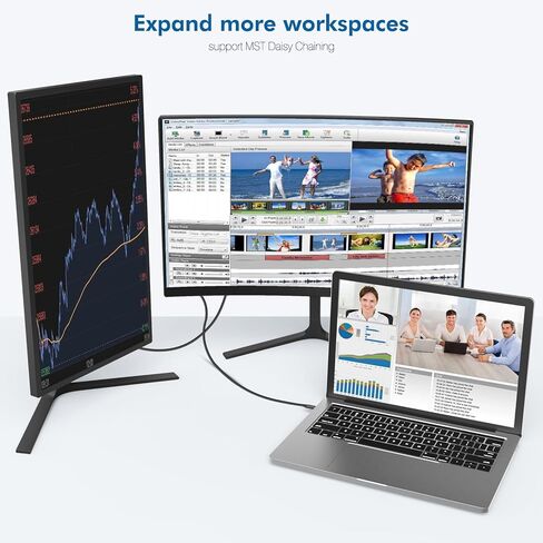 كابل USB C إلى DisplayPort 1.4 بطول 15FT - كابل Thunderbolt 4/3 إلى DP 1.4 متوافق مع MacBook Pro/Air وiPad Pro وiMac وOdyssey G9 - مثالي للألعاب والمكتب والمنزل in Kuwait