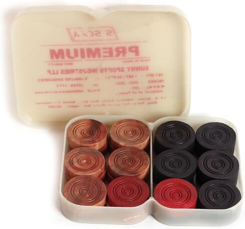 KD SISCAA Carrom Coin Carrom ملحق لوحة Carrom معتمد ومستخدم في البطولة الوطنية Carrom Board من قبل اتحاد Carrom الهندي (ممتاز) in Kuwait