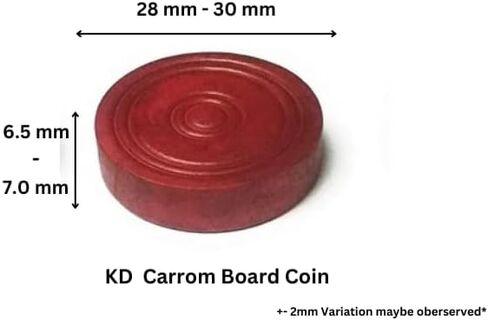 KD SISCAA Carrom Coin Carrom ملحق لوحة Carrom معتمد ومستخدم في البطولة الوطنية Carrom Board من قبل اتحاد Carrom الهندي (ممتاز) in Kuwait