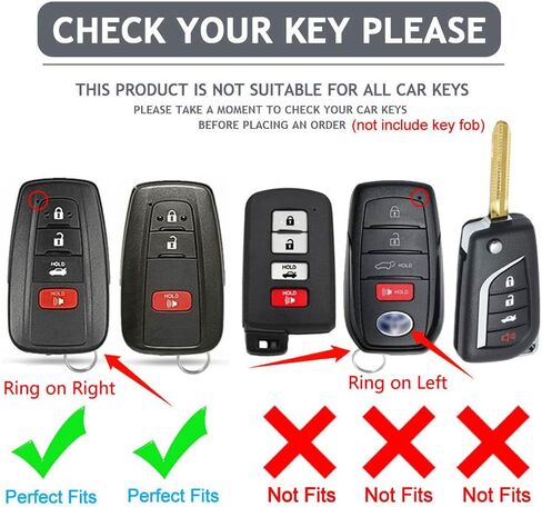 غطاء مفتاح Fob لسيارة Toyota Camry RAV4، لسيارة Highlander Corolla Avalon C-HR Prius GT86 Key Fob حافظة مفاتيح ناعمة من مادة TPU 360 درجة، رمادي in Kuwait