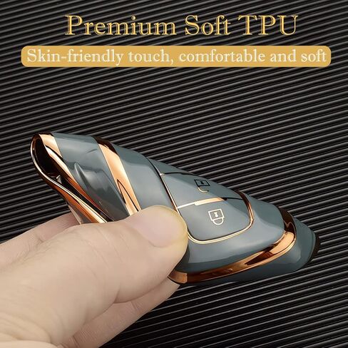 غطاء مفتاح Fob لسيارة Toyota Camry RAV4، لسيارة Highlander Corolla Avalon C-HR Prius GT86 Key Fob حافظة مفاتيح ناعمة من مادة TPU 360 درجة، رمادي in Kuwait