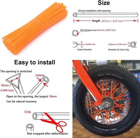 72 قطعة من أغطية جلود الدراجات النارية مقاس 8 بوصة - 21 بوصة لجنوط العجلات Kawasaki KX KL-XF KLR KL Honda CRF XL XLR XR K.T.M Y.amaha XT250-600 WRF XC R-Z400S SM RM2 F750GS (أسود) in Kuwait