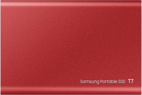 Samsung T7 SSD محمول - 500 جيجابايت - USB 3.2 Gen.2 Externe SSD - أحمر معدني (MU-PC500R/WW) in Saudi Arabia