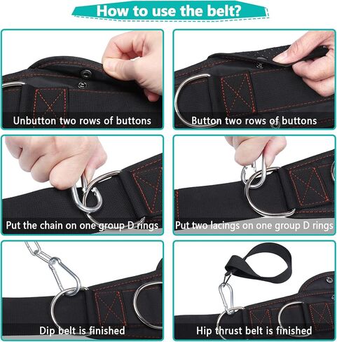 حزام تراجع وحزام دفع الورك، حزام اللياقة البدنية 2 في 1 من أتشويشاب لرفع الأثقال في صالة الألعاب الرياضية، والسحب، والقرفصاء ودفع الورك، وحزام تمرين مع سلسلة، وحلقات على شكل حرف D، وعرض قابل للطي لاحتياجات متعددة in Kuwait