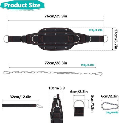 حزام تراجع وحزام دفع الورك، حزام اللياقة البدنية 2 في 1 من أتشويشاب لرفع الأثقال في صالة الألعاب الرياضية، والسحب، والقرفصاء ودفع الورك، وحزام تمرين مع سلسلة، وحلقات على شكل حرف D، وعرض قابل للطي لاحتياجات متعددة in Kuwait