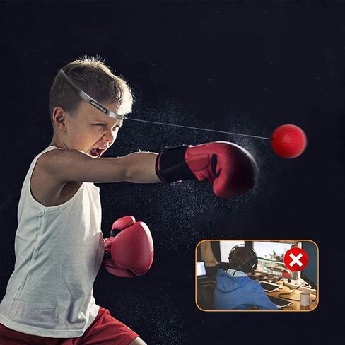 High-Performance Boxing Reflex Balls - Improve Reflexes and Speed Training - Set of 2 with Adjustable Headbands, 4 Balls - Safe & Professional Training Kit in Saudi Arabia