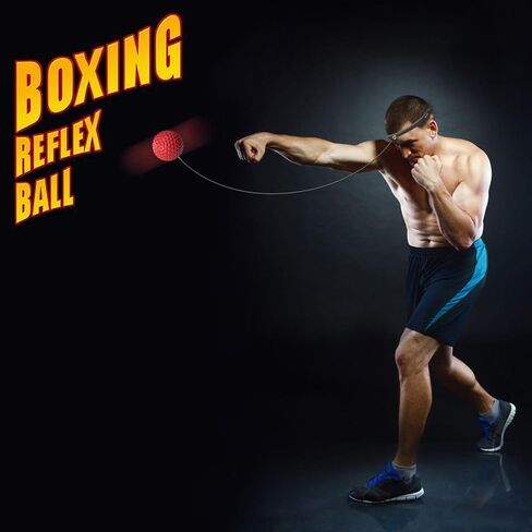 High-Performance Boxing Reflex Balls - Improve Reflexes and Speed Training - Set of 2 with Adjustable Headbands, 4 Balls - Safe & Professional Training Kit in Saudi Arabia