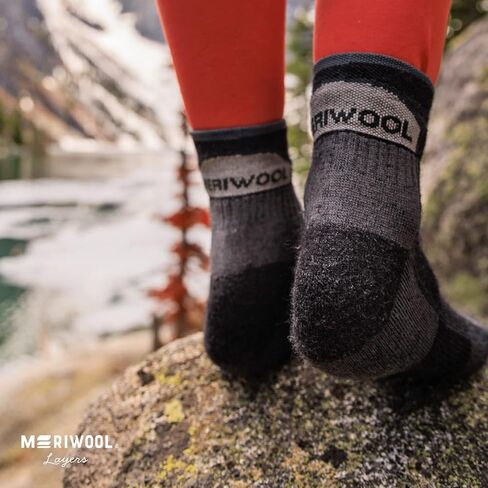 جوارب صوف ميرينو للمشي لمسافات طويلة من صوف ميرينو - زوجان من الجوارب الصوفية للكاحل للرجال والنساء in Kuwait