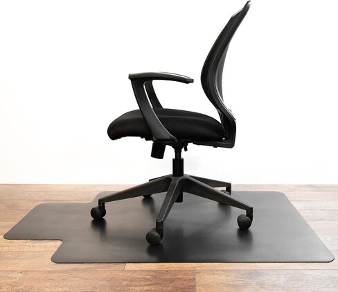 Hard Floor Office Chair Mat with Lip, 46" x 60" Rectangle Under-Desk Protective Floor Mat for Desk Chairs and Gaming Chairs, Black in Saudi Arabia